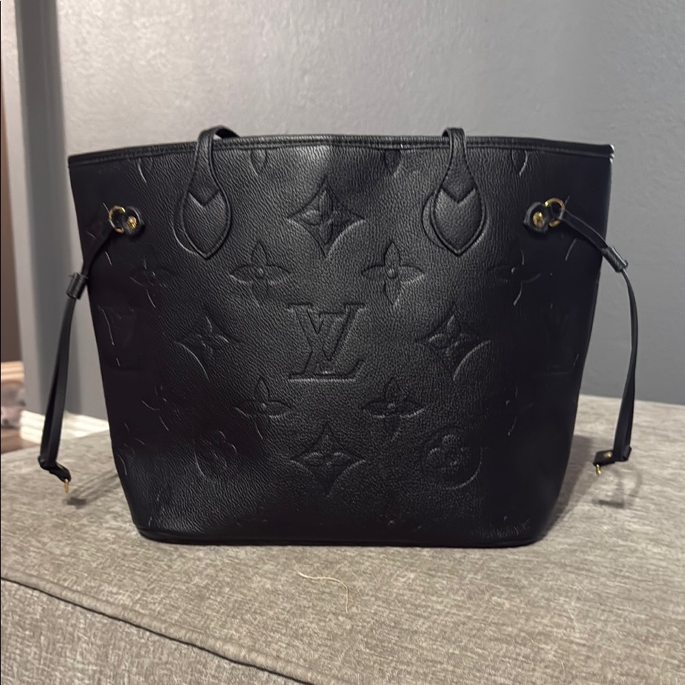 LV embossed Black Tote Bag
